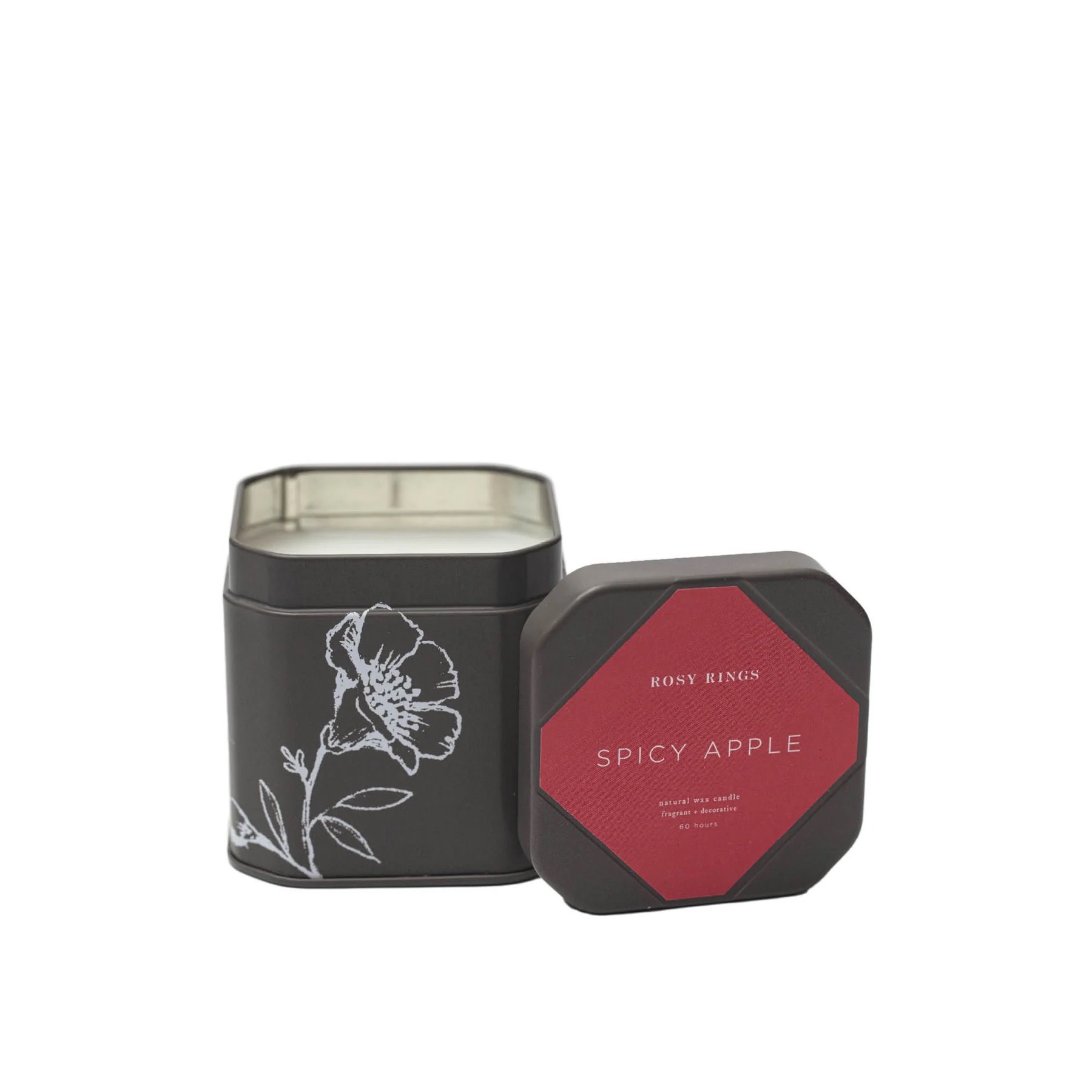 Rosy Rings, Spicy Apple Small Round Botanical Candle