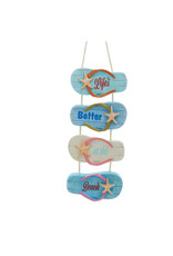 Kurt Adler Flip Flops Sign Ornament w Lifes Better At The Beach