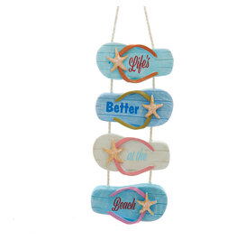 Kurt Adler Flip Flops Sign Ornament w Lifes Better At The Beach