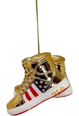 Kurt Adler TRUMP Gold Sneakers Christmas Ornament 3 Inch Resin