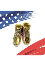 Kurt Adler TRUMP Gold Sneakers Christmas Ornament 3 Inch Resin