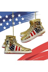 Kurt Adler TRUMP Gold Sneakers Christmas Ornament 3 Inch Resin