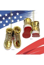 Kurt Adler TRUMP Gold Sneakers Christmas Ornament 3 Inch Resin