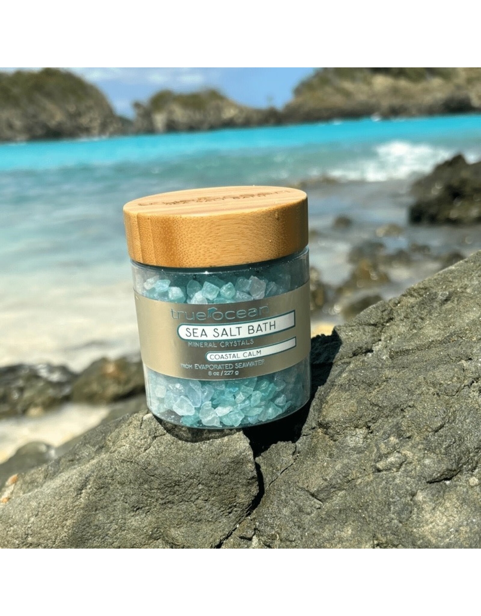 True Ocean Sea Salt Mineral Bath Crystals 8 Oz | Coastal Fragrance