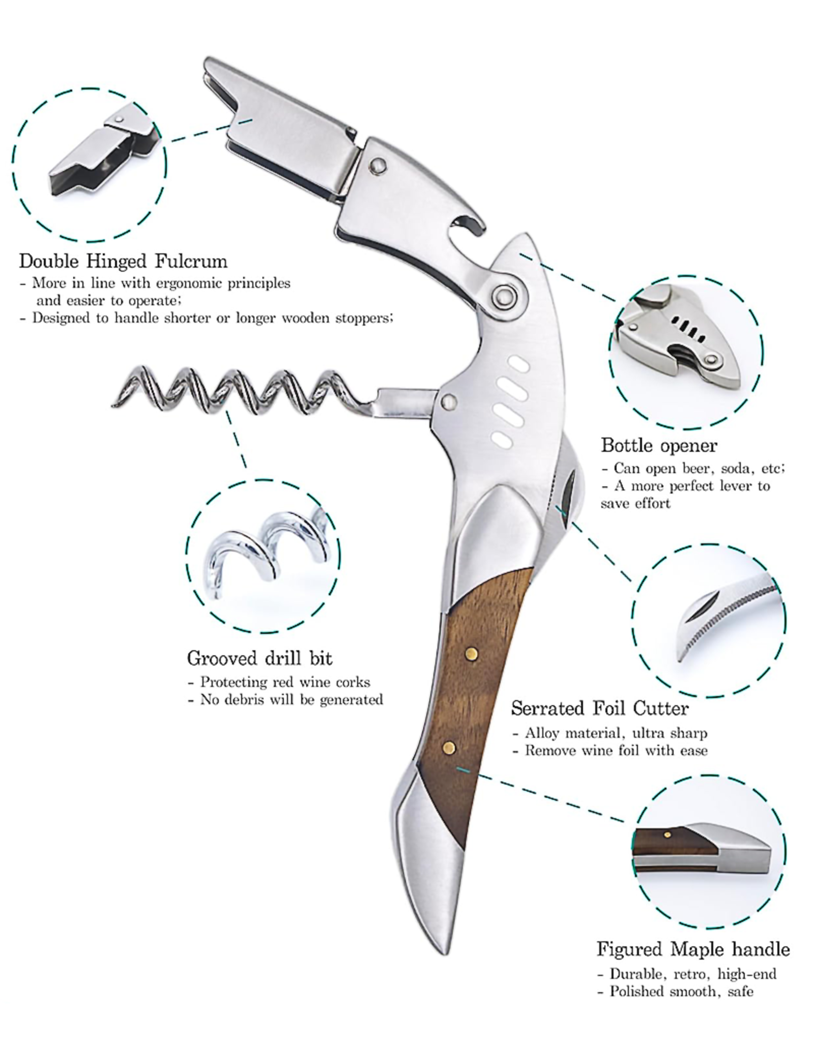 DIGS-N-GIFTS Sommelier Shark Shaped Corkscrew Wine Bottle Opener