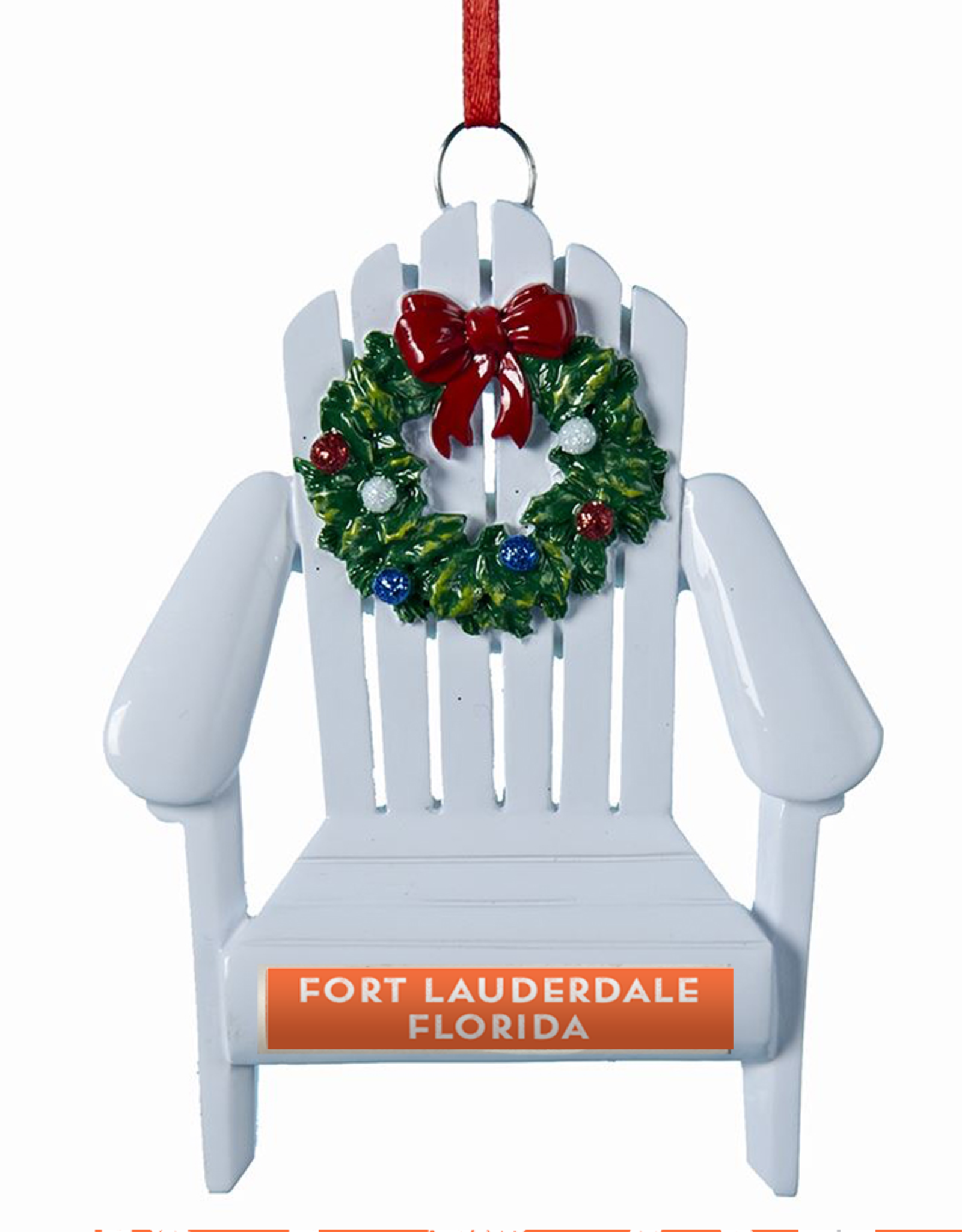 DIGS-N-GIFTS Fort Lauderdale Florida Adirondack Chair Souvenir Ornament