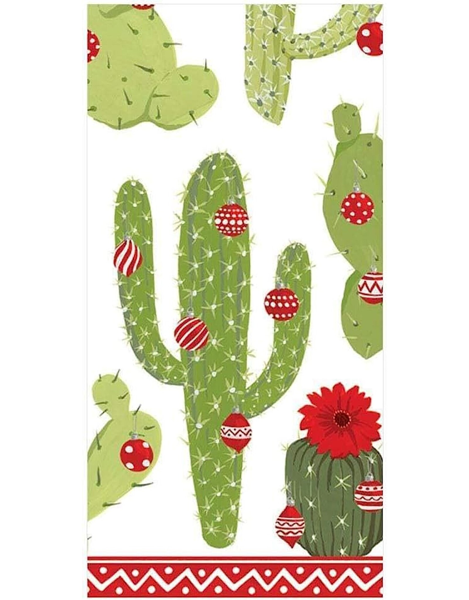 Caspari Paper Facial Tissues 10 Hankies Christmas Cactus