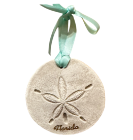 DIGS-N-GIFTS Florida Souvenir Sand Dollar Sand Christmas Ornament
