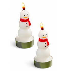 Mud Pie Christmas Figural Tea-Light Candles Set | Snowman