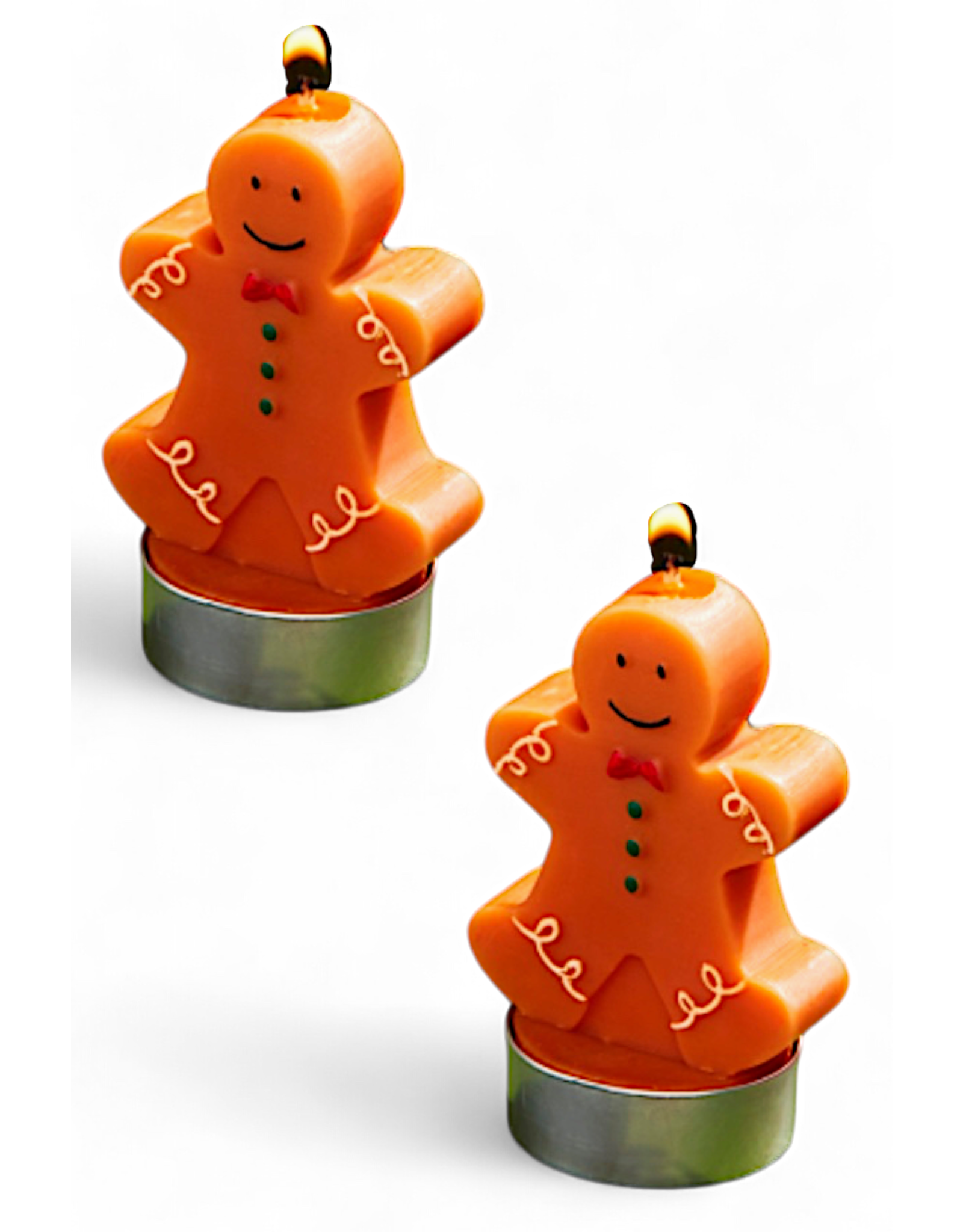 Mud Pie Christmas Figural Tea-Light Candles Set | Gingerbread Men