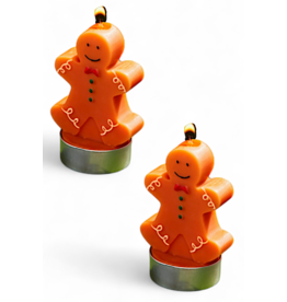 Mud Pie Christmas Figural Tea-Light Candles Set | Gingerbread Men