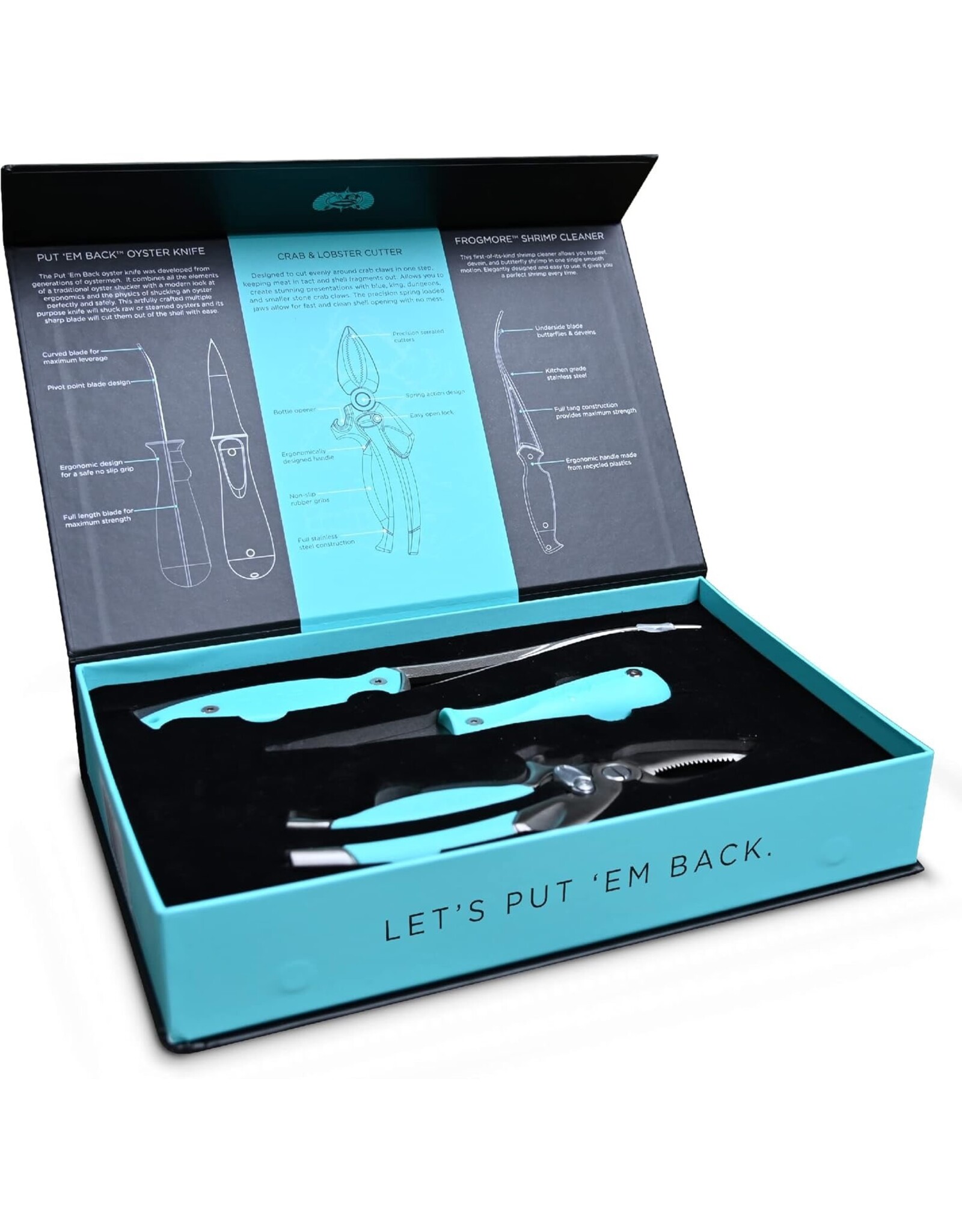 Toadfish Outfitters Gift Set Crab Cracker Shrimp Deveiner Oyster Knife