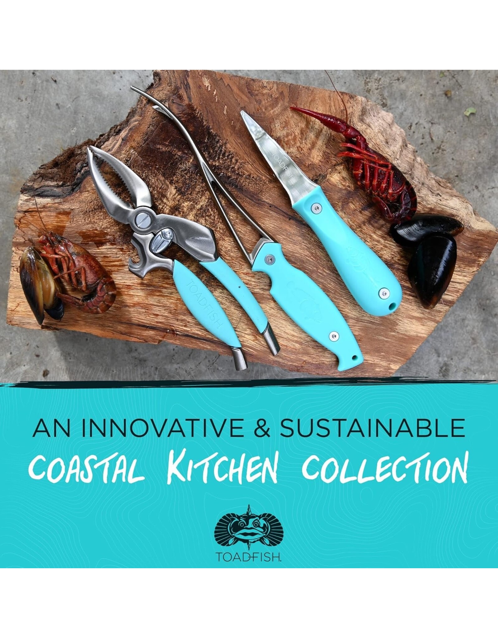 Toadfish Outfitters Gift Set Crab Cracker Shrimp Deveiner Oyster Knife