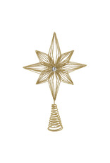 Kurt Adler Unlit Gold Glittered Treetop 12 Inch 6 Point Tree Topper