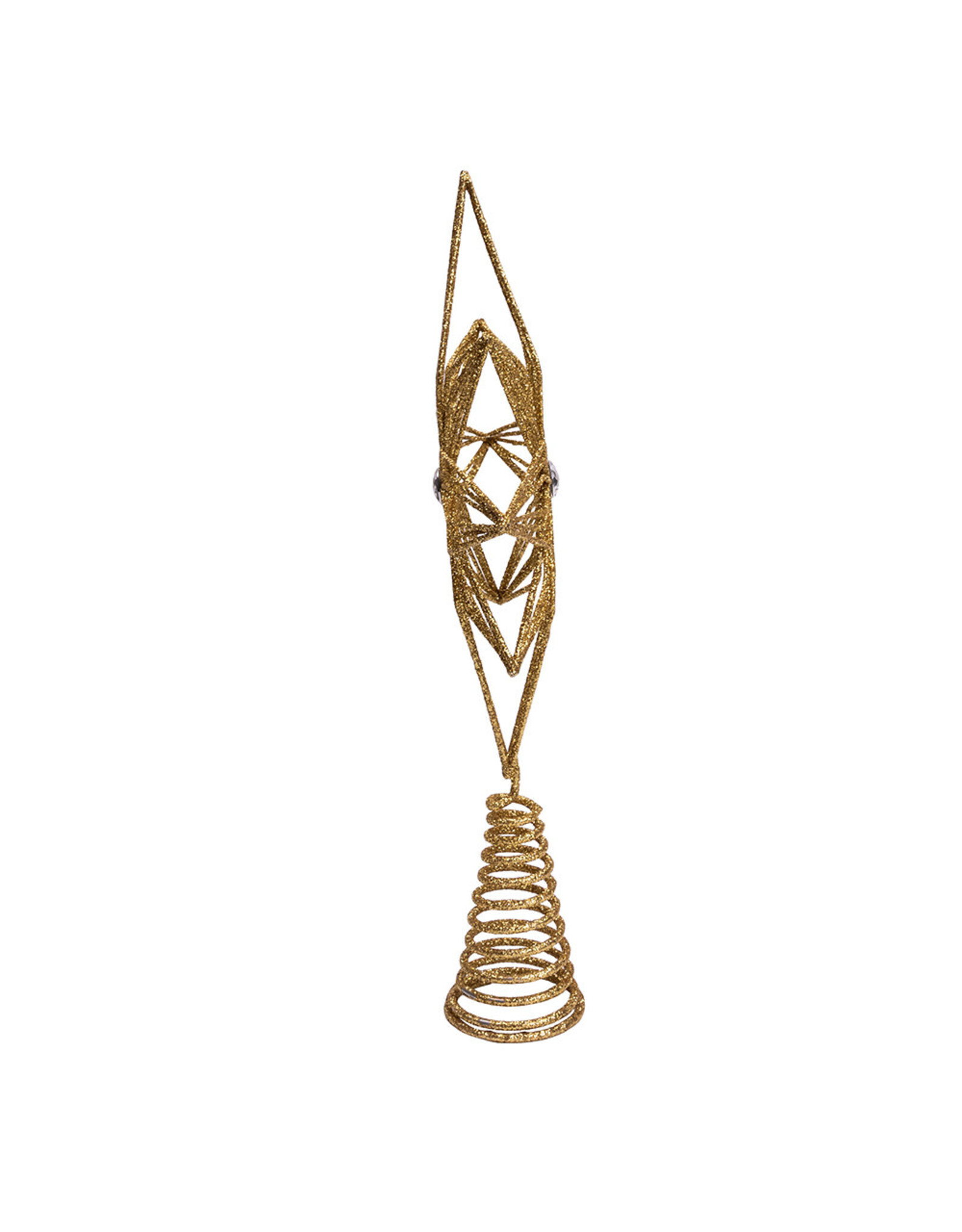 Kurt Adler Unlit Gold Glittered Treetop 12 Inch 6 Point Tree Topper
