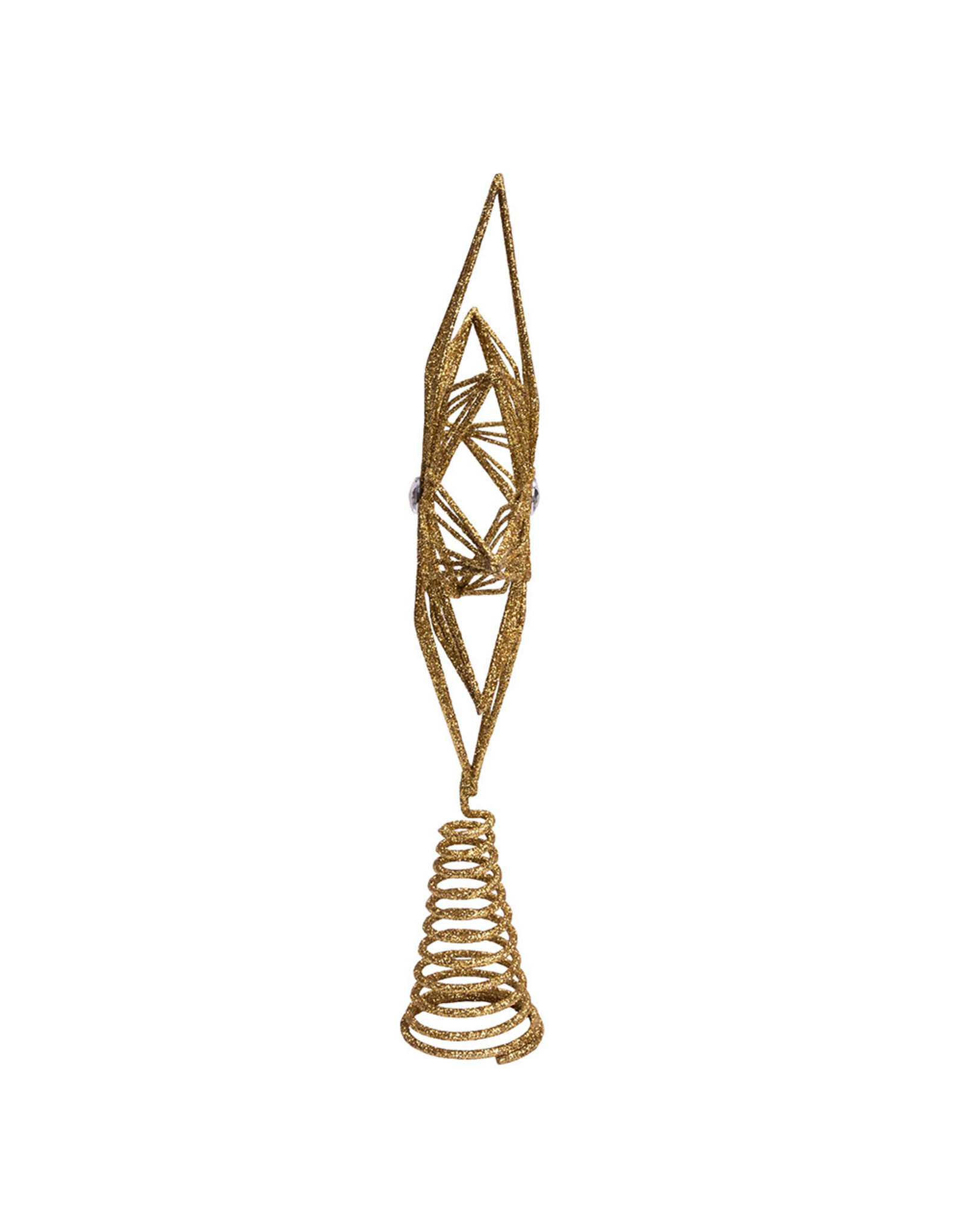 Kurt Adler Unlit Gold Glittered Treetop 12 Inch 6 Point Tree Topper