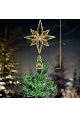 Kurt Adler Unlit Gold Glittered Treetop 12 Inch 6 Point Tree Topper
