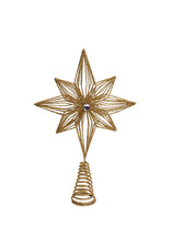 Kurt Adler Unlit Gold Glittered Treetop 12 Inch 6 Point Tree Topper