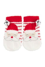 Mud Pie Santa Chenille Christmas Rattle Toe Socks For Baby Toddlers