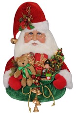 Karen Didion Santa Head Lighted w Gift Bag Wall Door Hanger Decor 36"