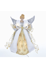 Kurt Adler Christmas Angel Tree Topper Silver and Gold 10 Light 12inch