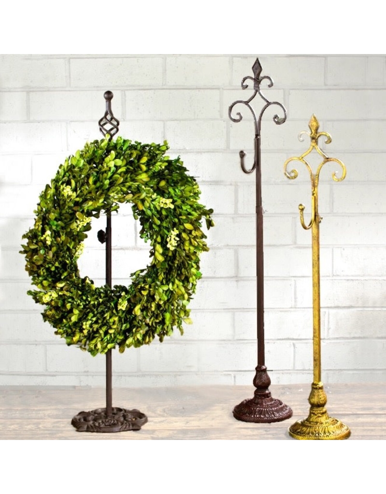 Tripar International Adjustable Wreath Holder Stand Antique Gold