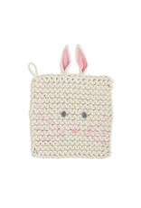 Mud Pie Easter Trivets |  Pink Bunny Crochet Trivet Pot Holder