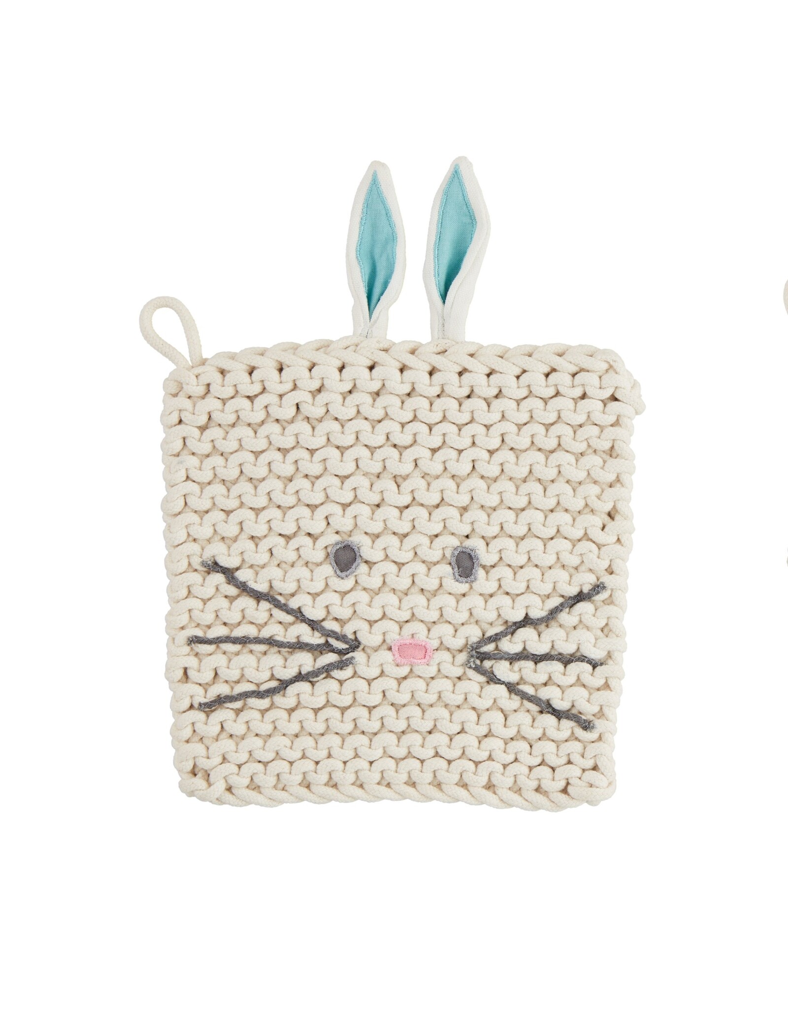 Mud Pie Easter Trivets |  Blue Bunny Crochet Trivet Pot Holder
