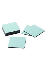 Caspari Coasters Set 8 Felt Backed Robins Egg Blue Lizard Texture