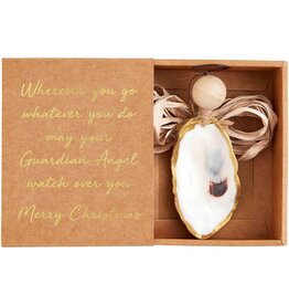 Mud Pie Boxed Oyster Guardian Angel Christmas Ornament