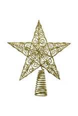Kurt Adler Christmas Star Tree Topper Gold Wire Glittered 10 inch