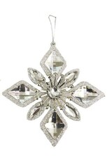 Kurt Adler Silver Jewel Snowflake Ornament | Diamond