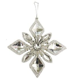 Kurt Adler Silver Jewel Snowflake Ornament | Diamond