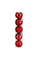 Kurt Adler Christmas Shatterproof Ball Ornament 60MM Set of 5 Red