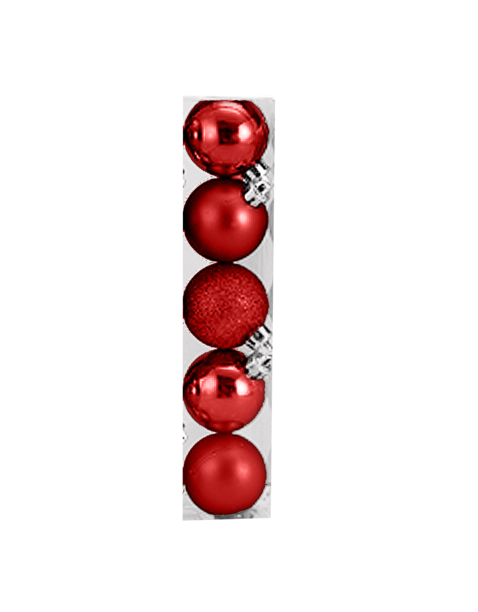 Kurt Adler Christmas Shatterproof Ball Ornament 60MM Set of 5 Red