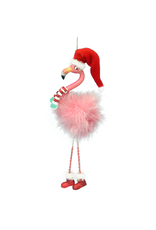 Kurt Adler Furry Pink Flamingo Christmas Ornament W Dangle Legs