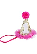 Mud Pie Mini Birthday Hat For Girl Pink Gold W Number One