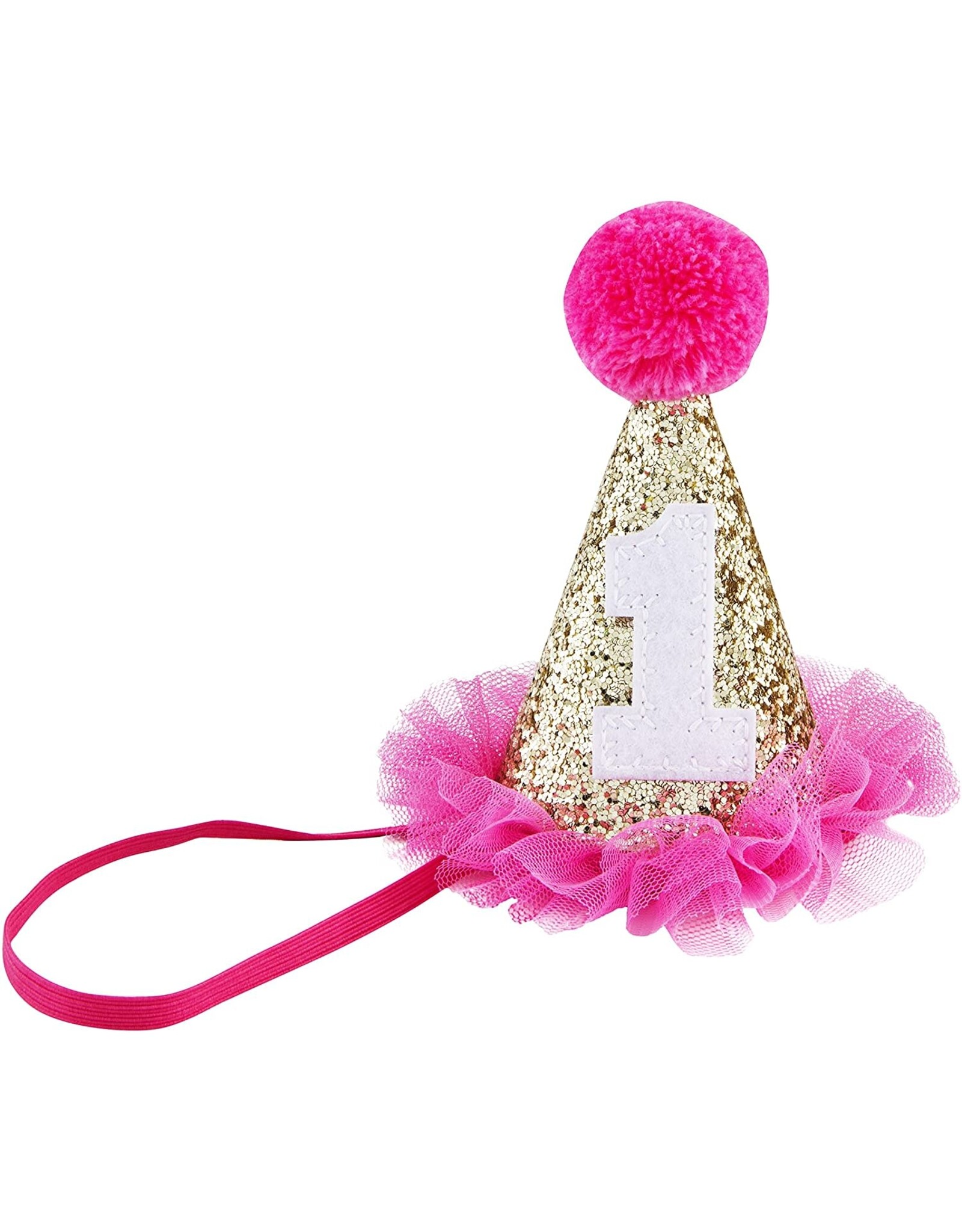 Mud Pie Mini Birthday Hat For Girl Pink Gold W Number One