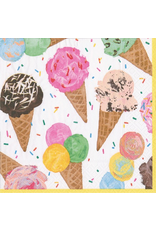 Caspari Paper Cocktail Napkins 20ct  Scoop Ice Cream Cones