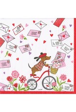 Caspari Valentines Paper Cocktail Napkins 20pk Love Notes