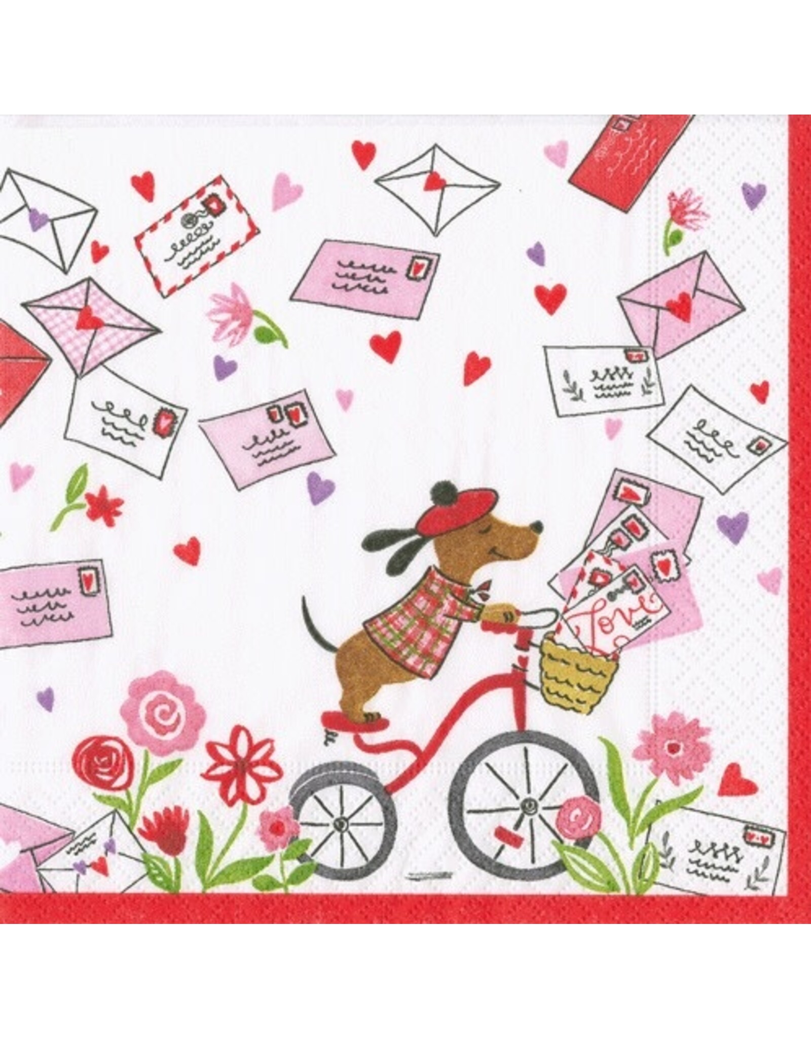 Caspari Valentines Paper Cocktail Napkins 20pk Love Notes
