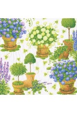 Caspari Paper Cocktail Napkins 20pk Potted Hydrangeas
