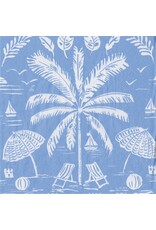 Caspari Paper Cocktail Napkins 20pk Palms And Parasols Ocean