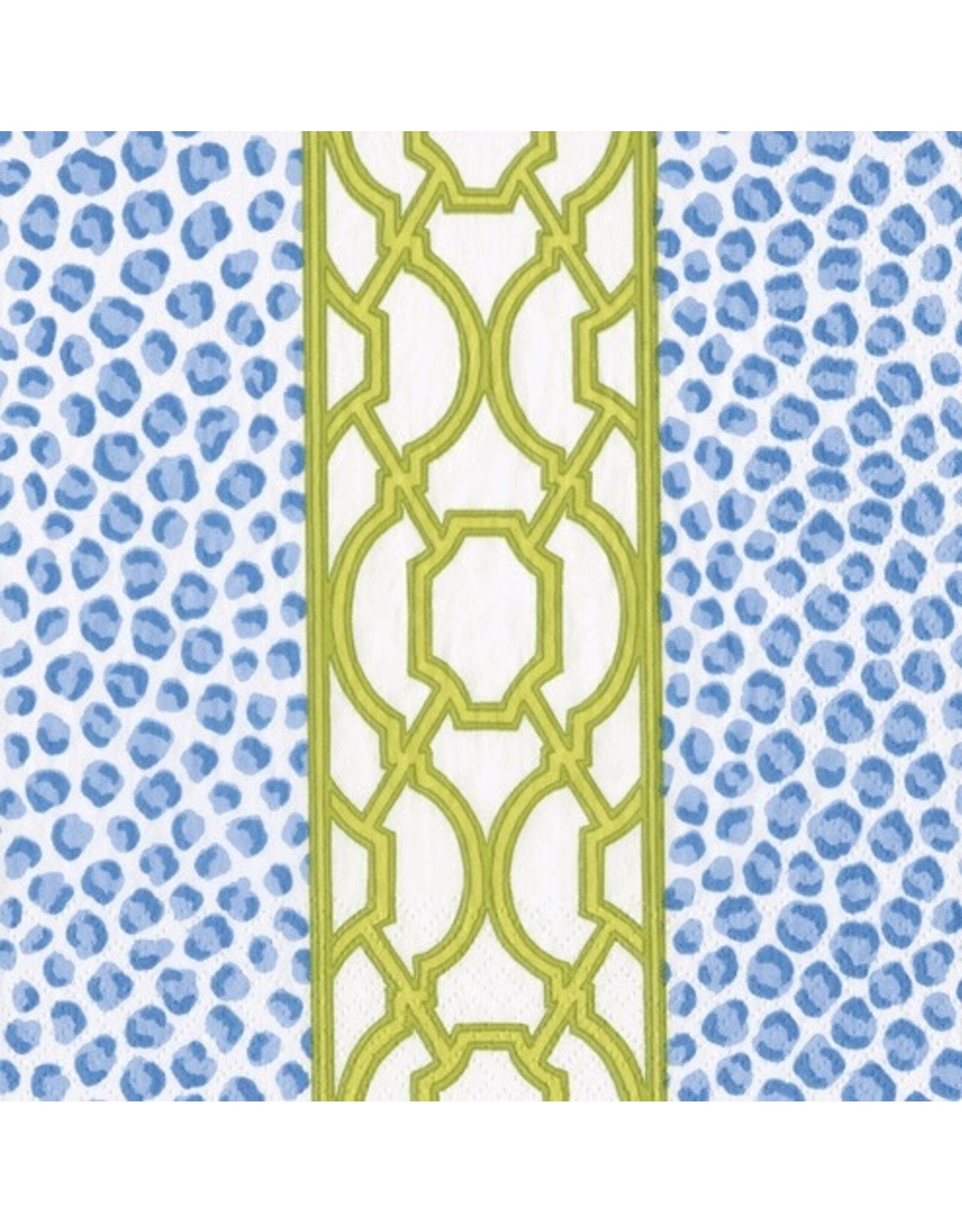 Caspari Paper Cocktail Napkins 20pk Knots And Spots Blue Green