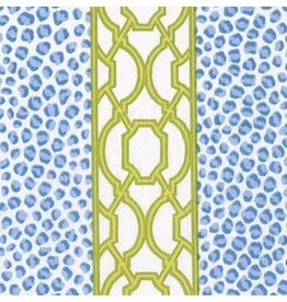 Caspari Paper Cocktail Napkins 20pk Knots And Spots Blue Green