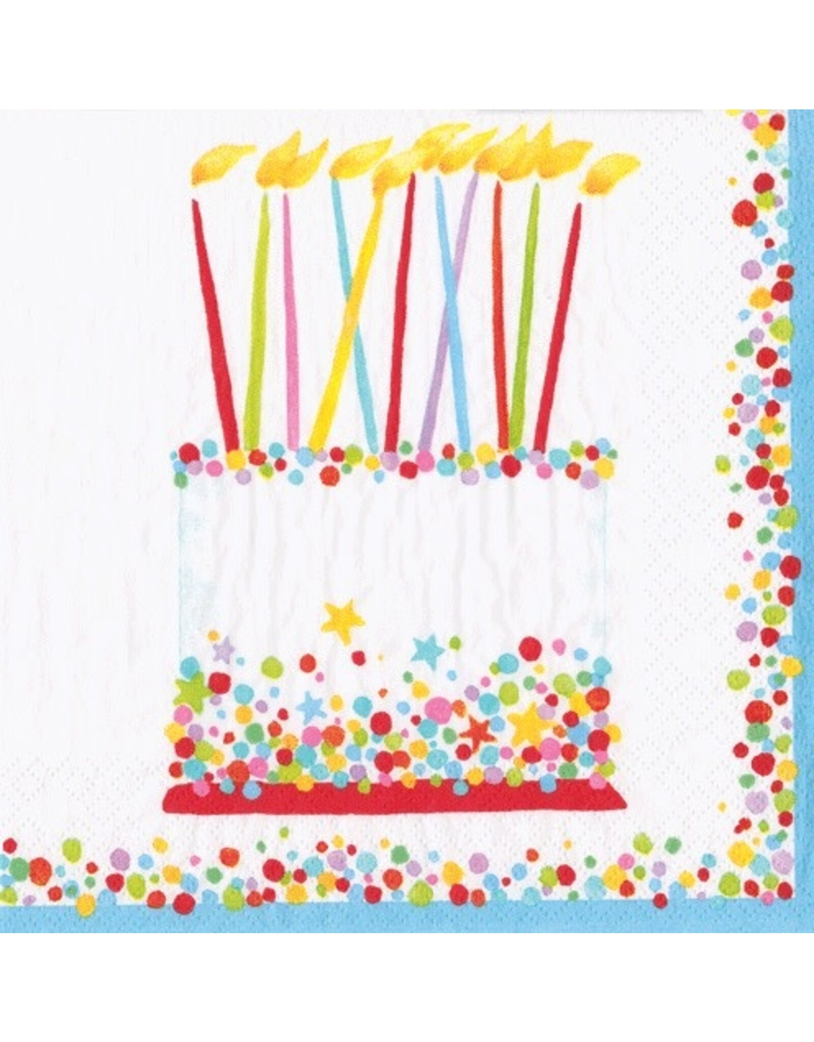 Caspari Paper Cocktail Napkins 20pk Birthday Cake
