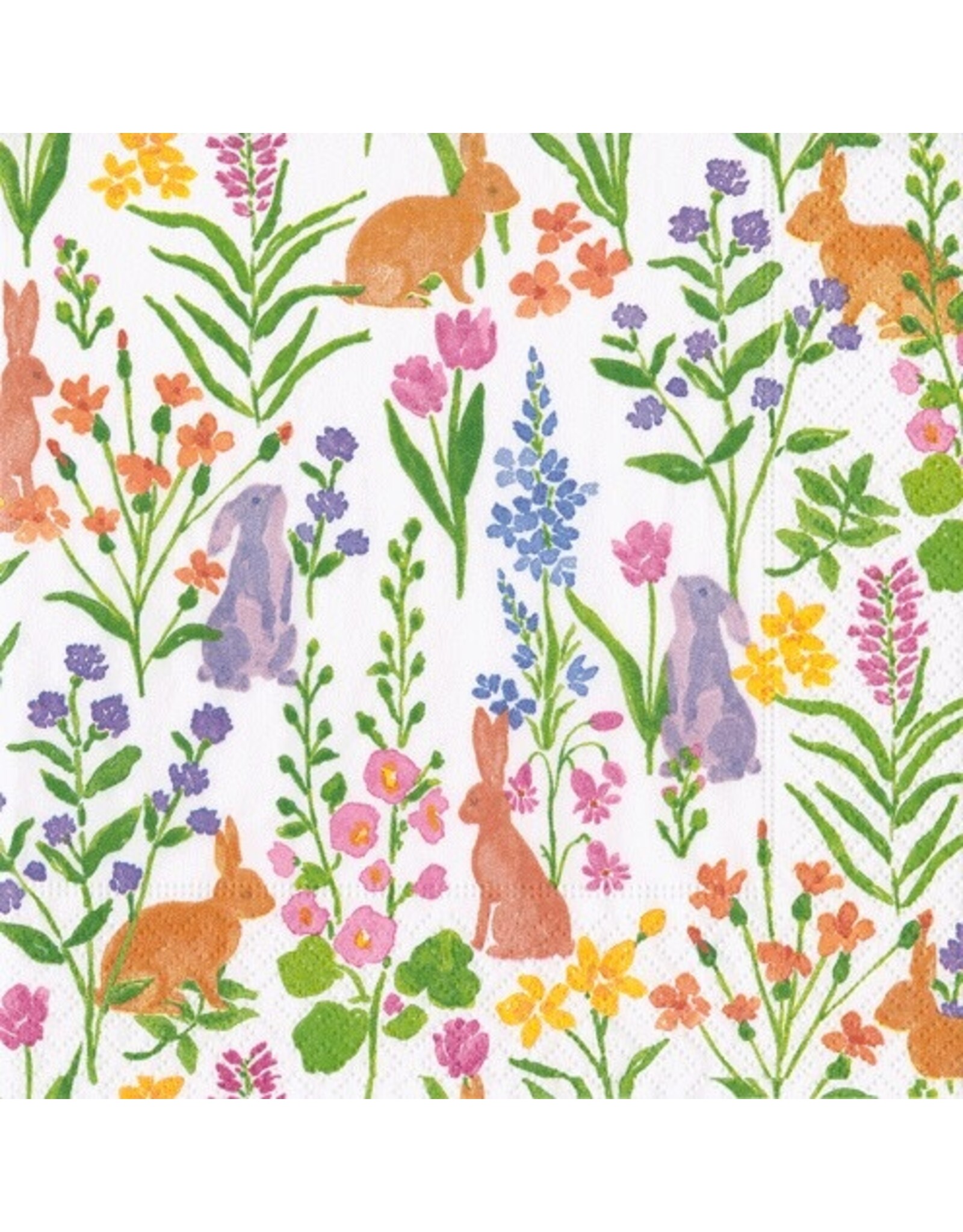 Caspari Easter Paper Cocktail Napkins 20pk Bunny Field