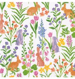Caspari Easter Paper Cocktail Napkins 20pk Bunny Field
