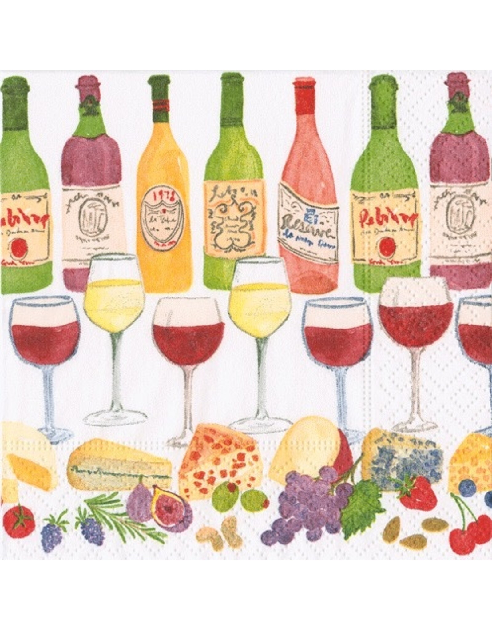 Caspari Paper Cocktail Napkins 20pk Wine Pairing Wine Tasting
