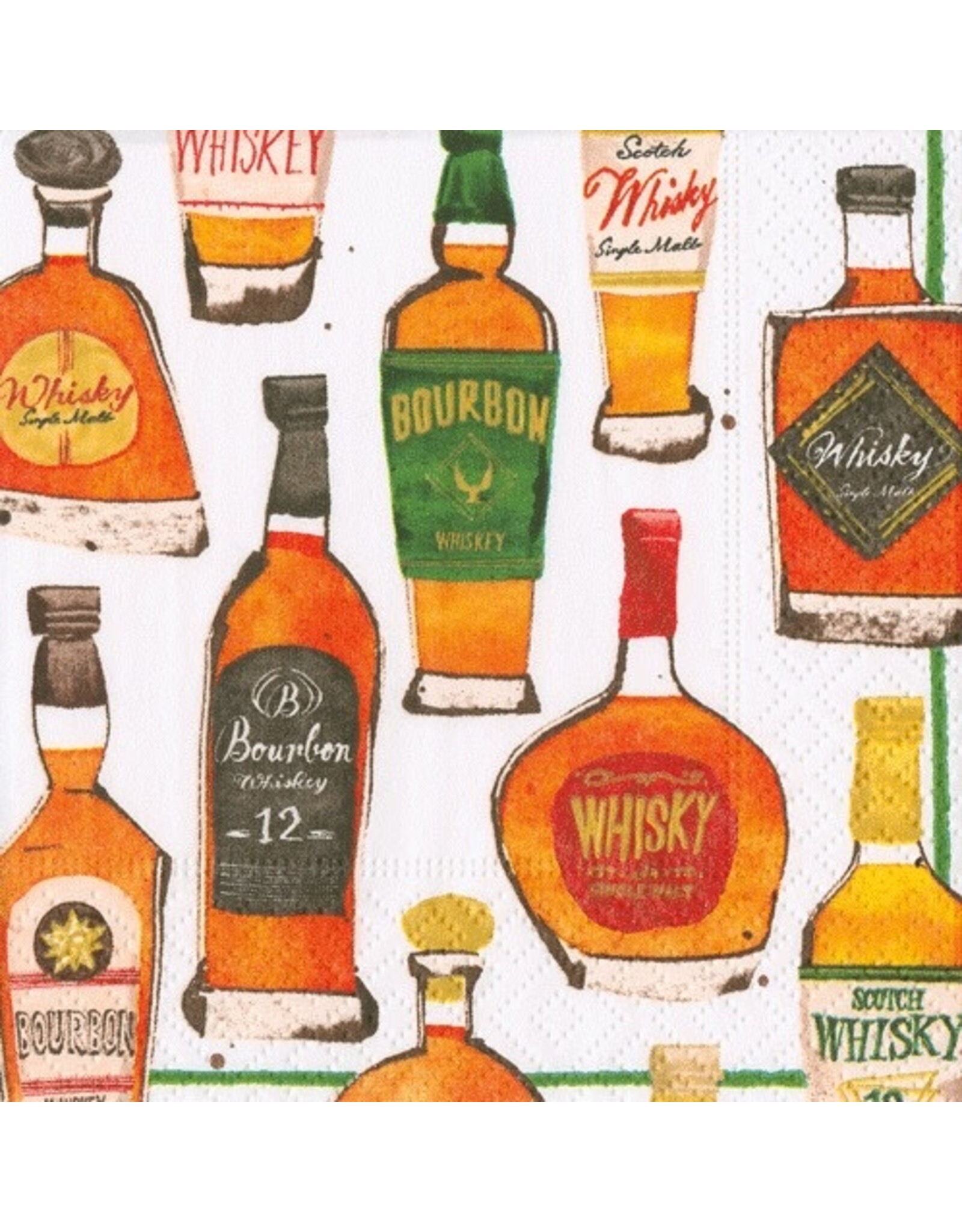 Caspari Paper Cocktail Napkins 20pk Whiskey Tasting